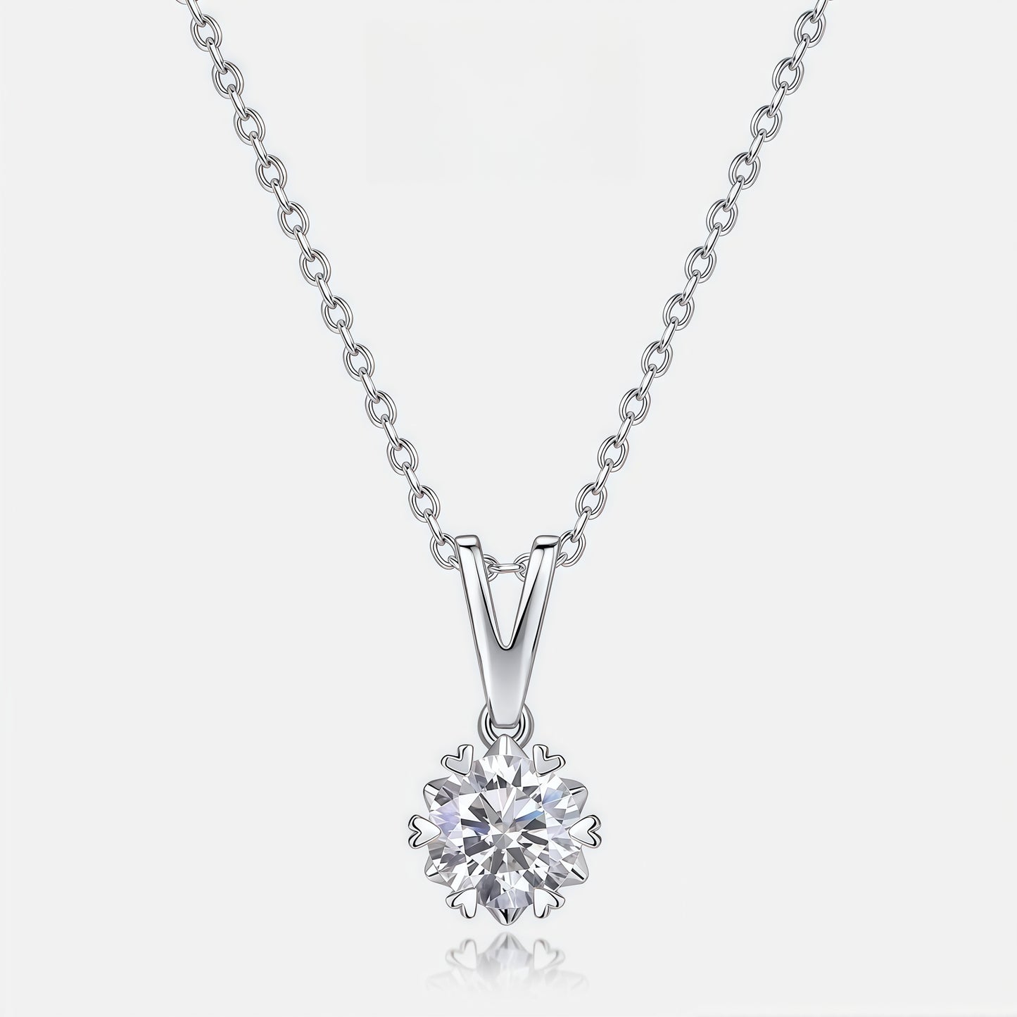 Heart 6-Prong 1ct Lab-Grown Diamond Solitaire Necklace - Dapaza