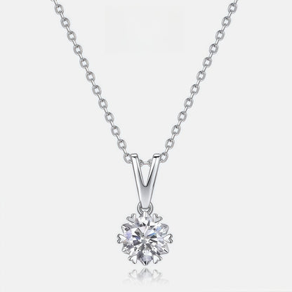Heart 6-Prong 1ct Lab-Grown Diamond Solitaire Necklace - Dapaza
