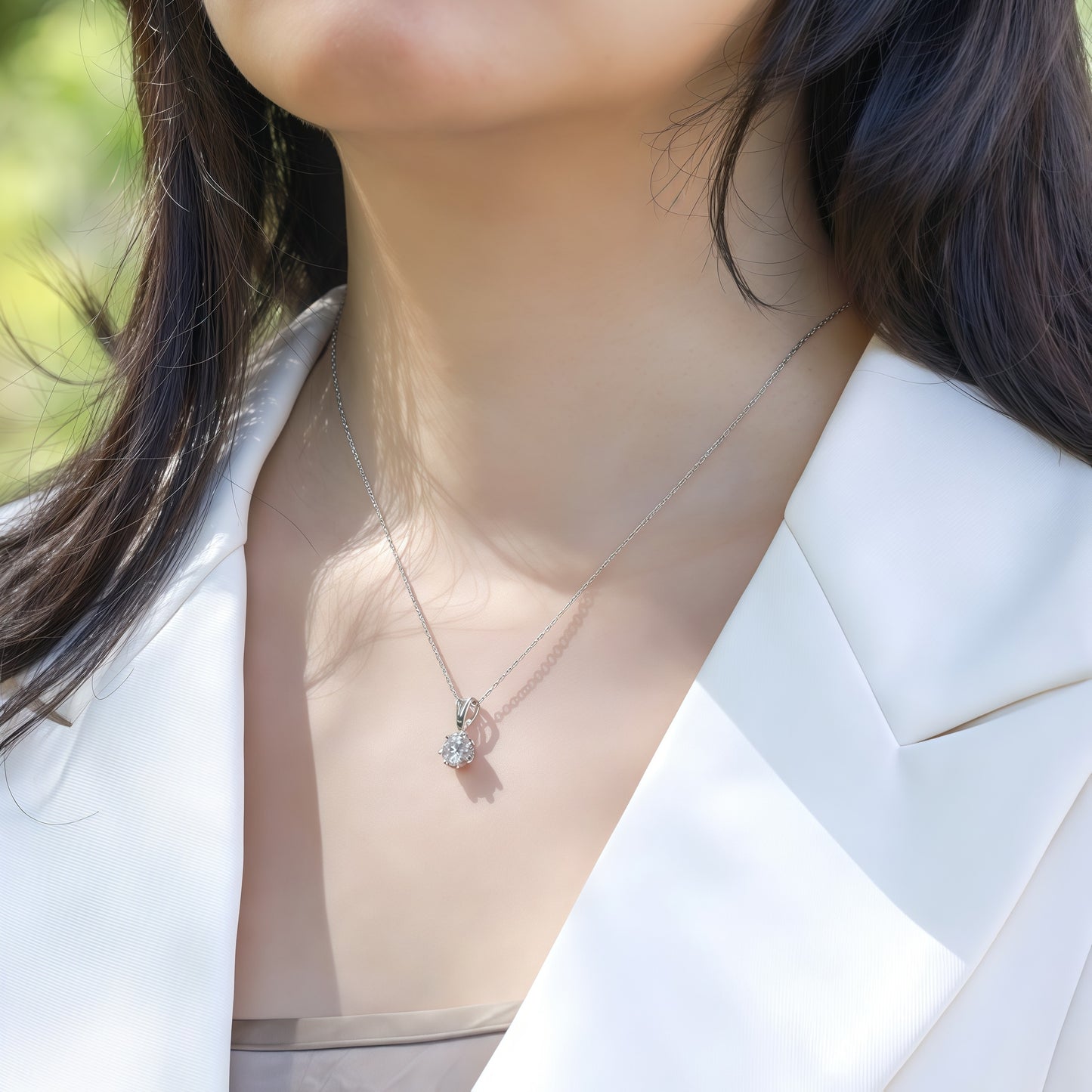 Heart 6-Prong 1ct Lab-Grown Diamond Solitaire Necklace - Dapaza
