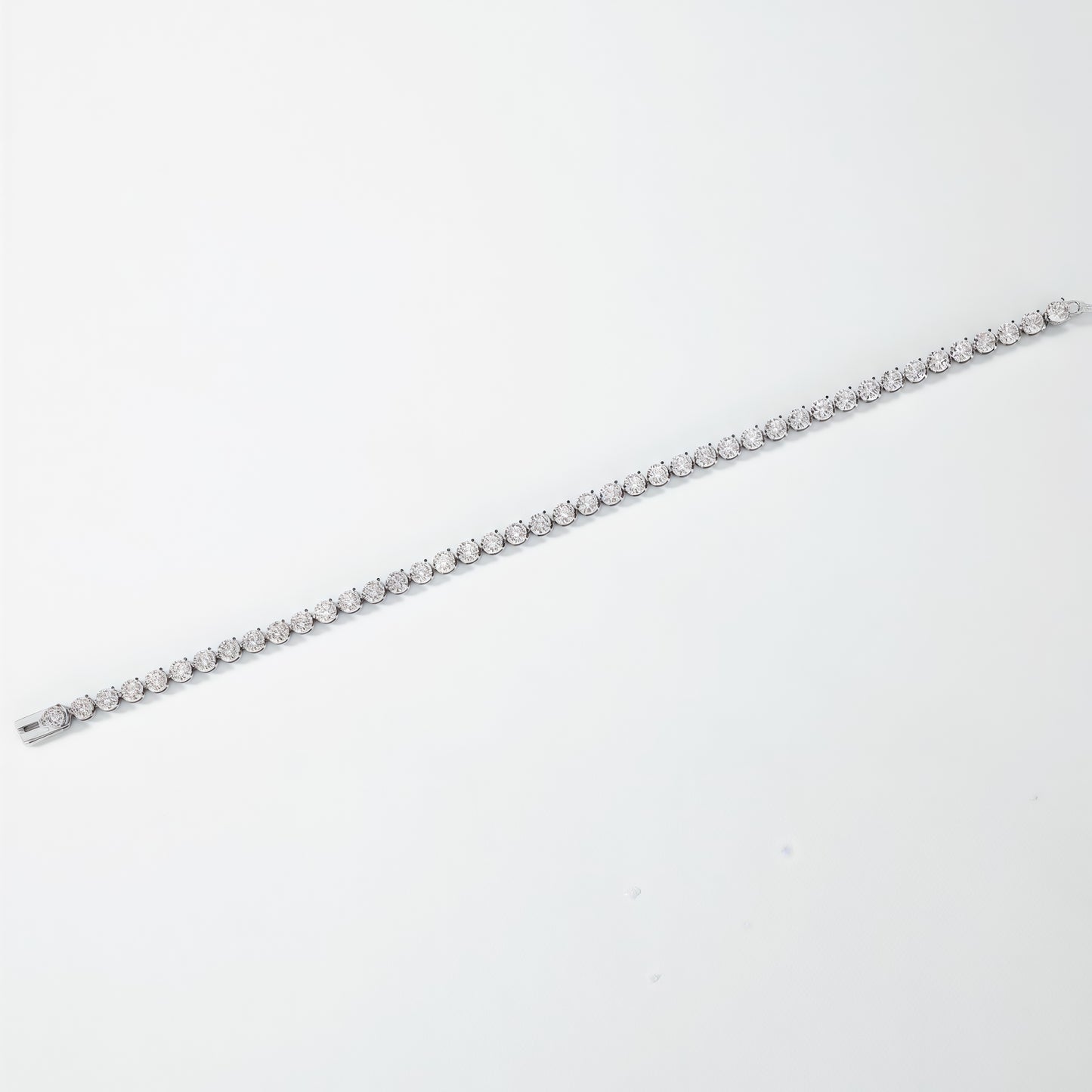 Hidden Clasp Lab Diamond Tennis Bracelet - 9.25ctw - PT950 - Dapaza