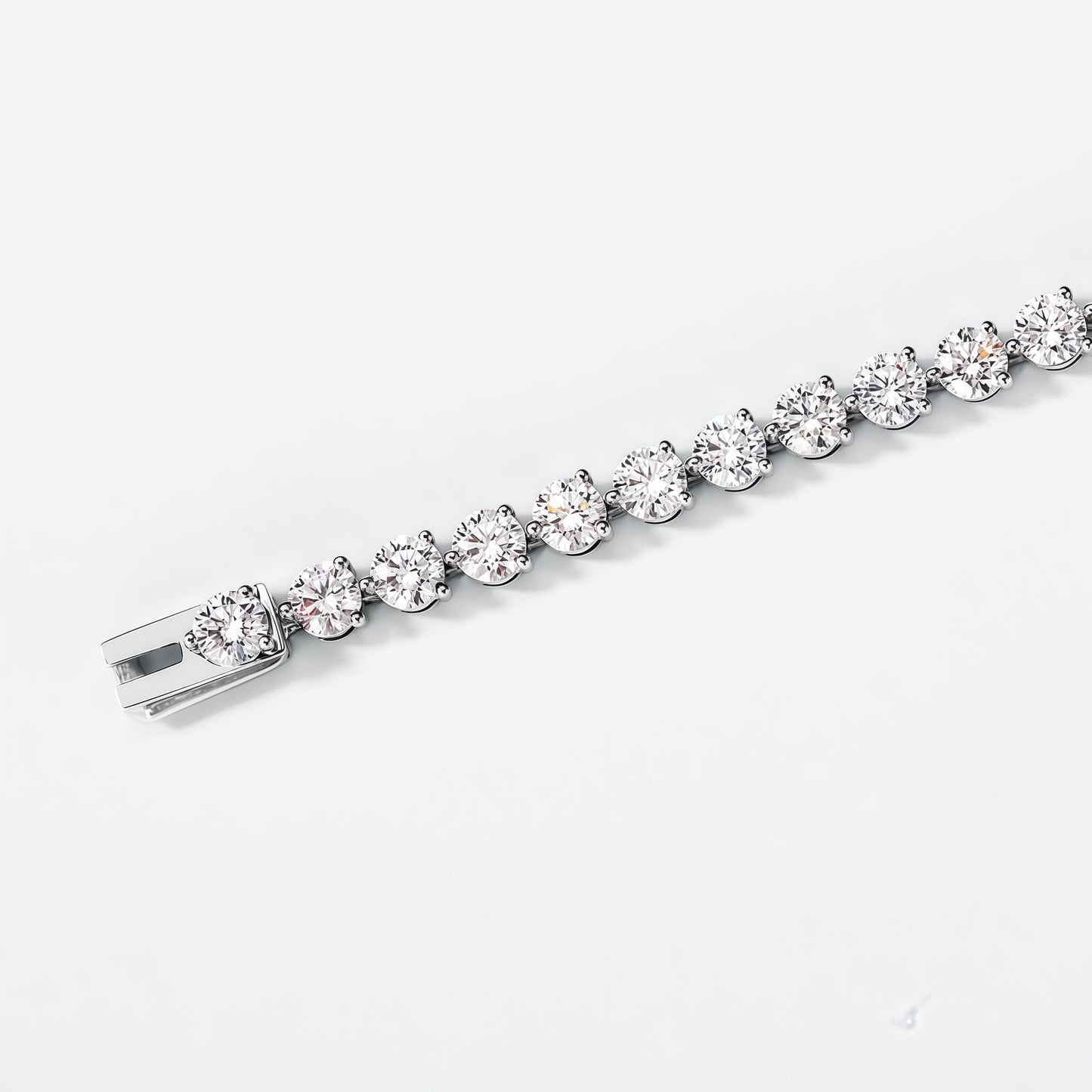 Hidden Clasp Lab Diamond Tennis Bracelet - 9.25ctw - PT950 - Dapaza