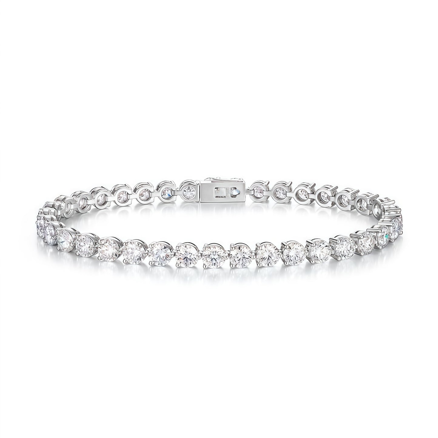 Hidden Clasp Lab Diamond Tennis Bracelet - 9.25ctw - PT950 - Dapaza