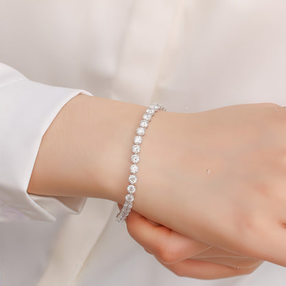 Hidden Clasp Lab Diamond Tennis Bracelet - 9.25ctw - PT950 - Dapaza