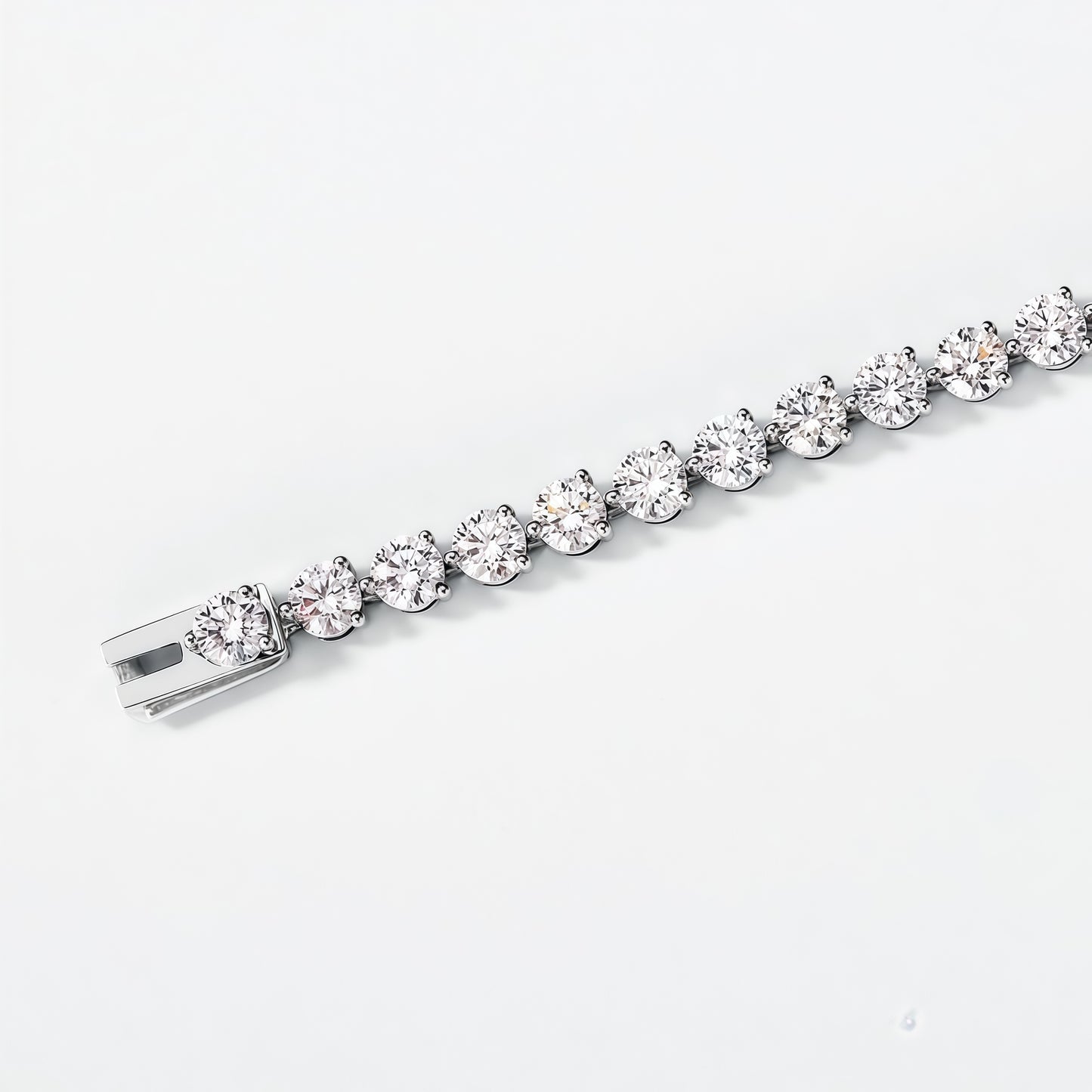 Hidden Clasp Lab Diamond Tennis Bracelet - 9.25ctw - PT950 - Dapaza