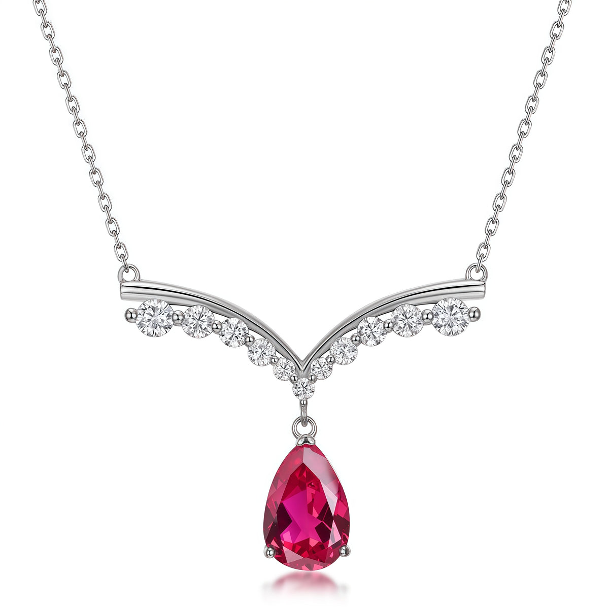 Premium Liquid Drop: Gold-Plated Teardrop Lab-Grown Emerald Pendant Necklace | 925 Silver