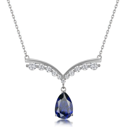 Premium Liquid Drop: Gold-Plated Teardrop Lab-Grown Emerald Pendant Necklace | 925 Silver