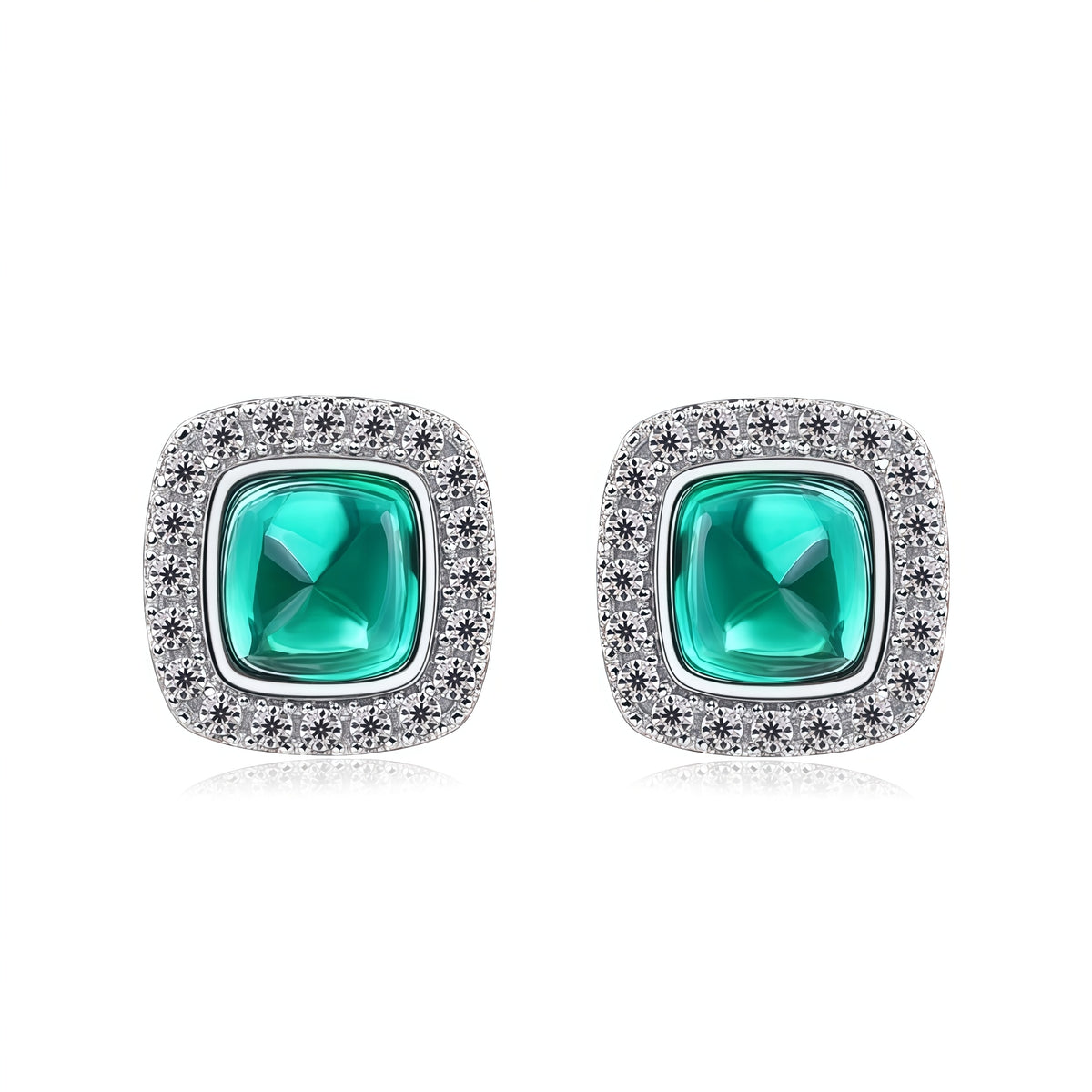 Premium Minimalist Chic: Dainty Lab-Grown Emerald Stud Earrings | 925 Silver