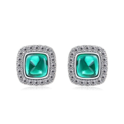 Premium Minimalist Chic: Dainty Lab-Grown Emerald Stud Earrings | 925 Silver