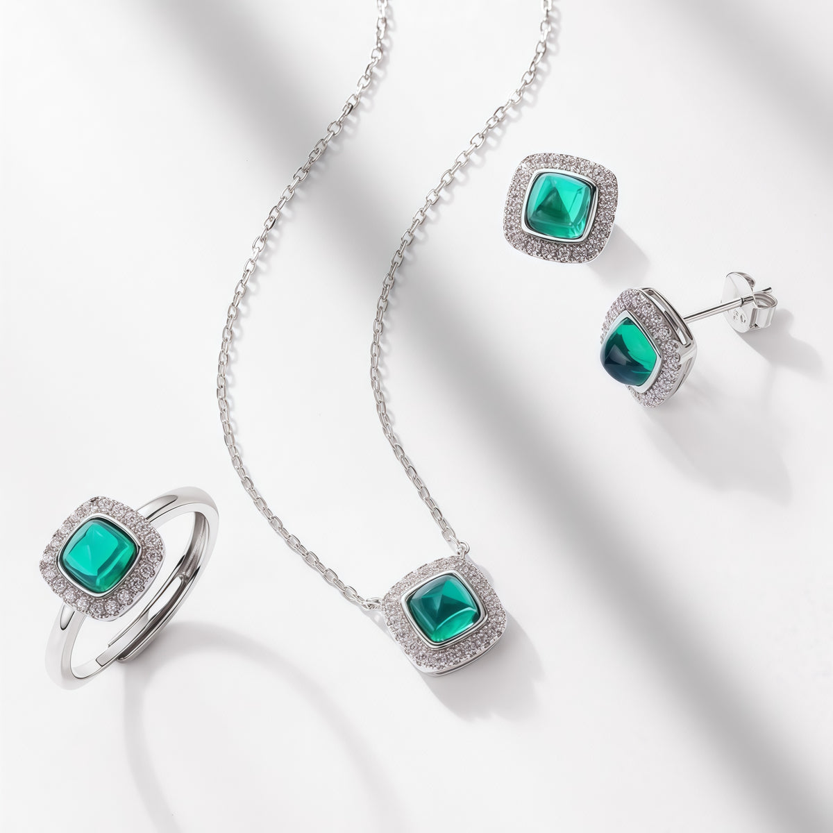 Premium Minimalist Chic: Dainty Lab-Grown Emerald Stud Earrings | 925 Silver