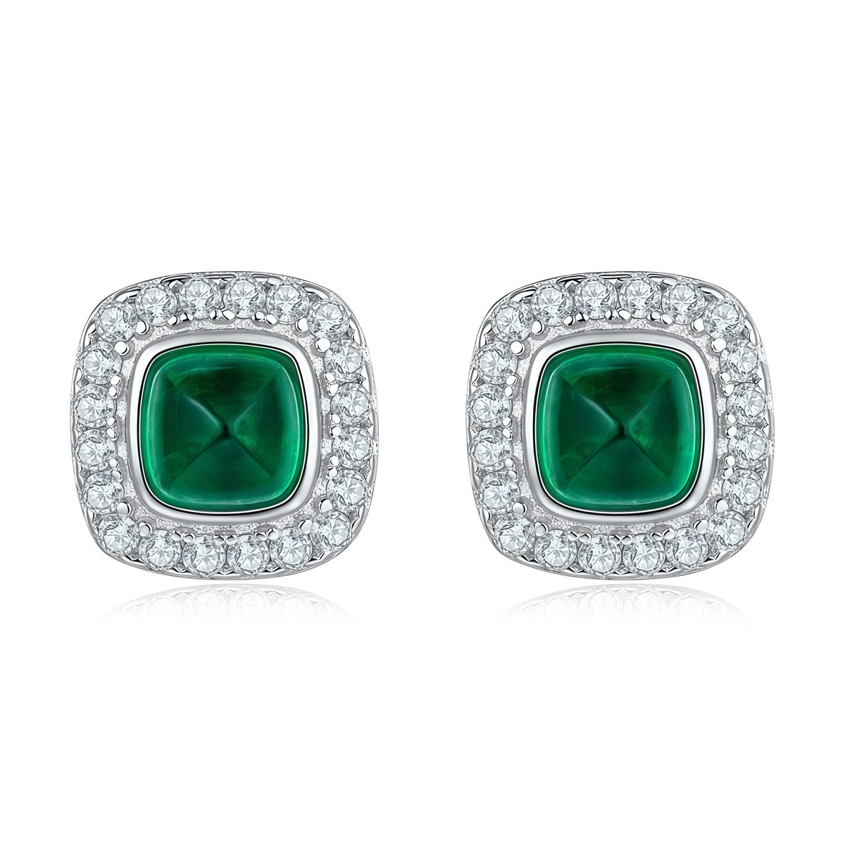 Premium Minimalist Chic: Dainty Lab-Grown Emerald Stud Earrings | 925 Silver