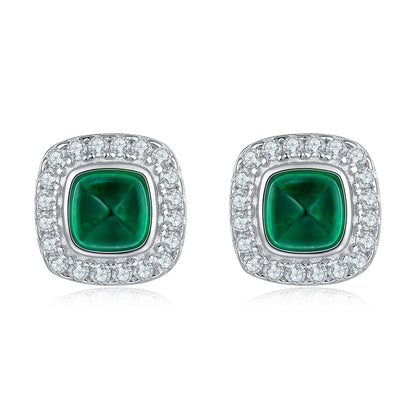 Premium Minimalist Chic: Dainty Lab-Grown Emerald Stud Earrings | 925 Silver