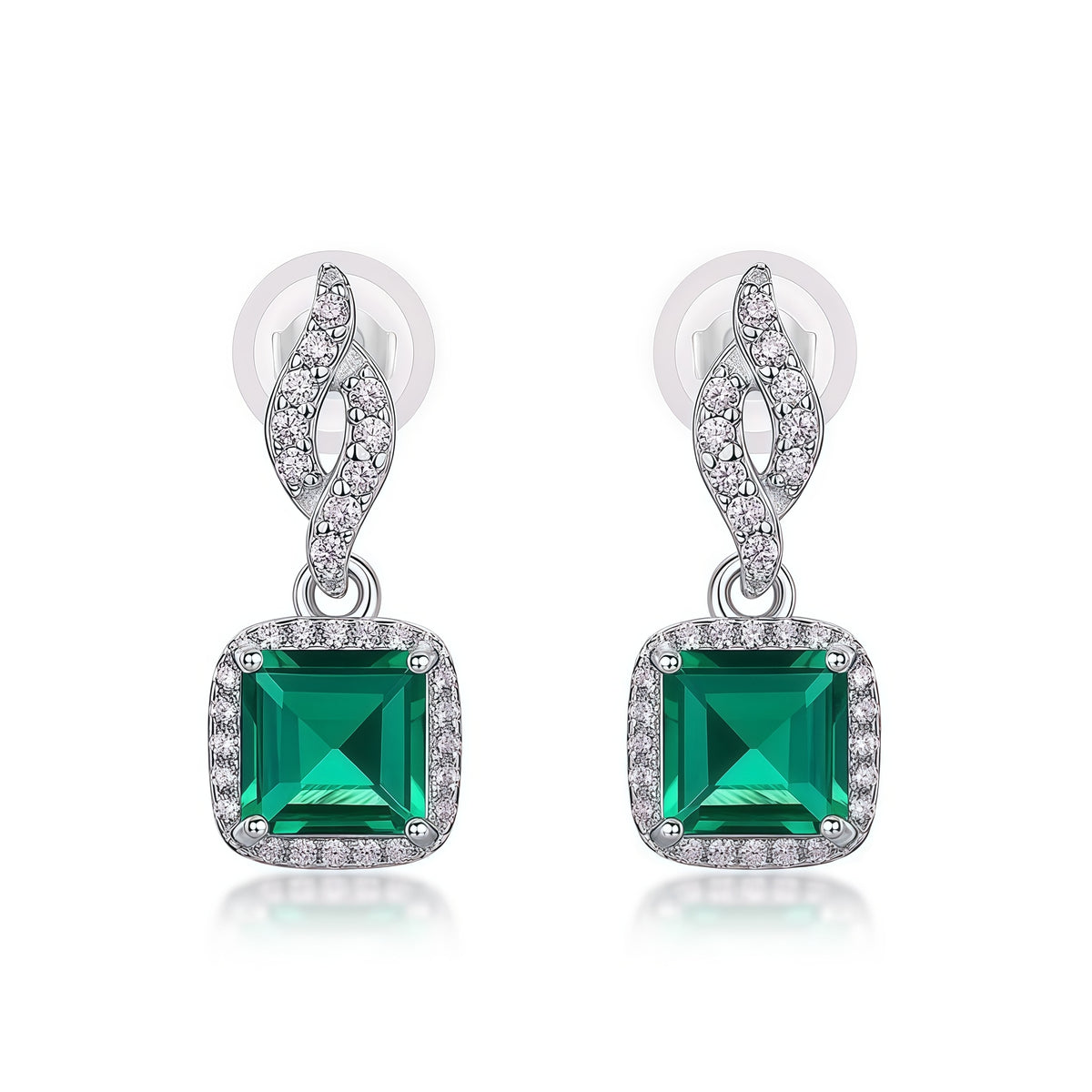 Premium Minimalist Drop: Versatile Lab-Grown Emerald Dangle Earrings | 925 Silver