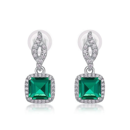 Premium Minimalist Drop: Versatile Lab-Grown Emerald Dangle Earrings | 925 Silver