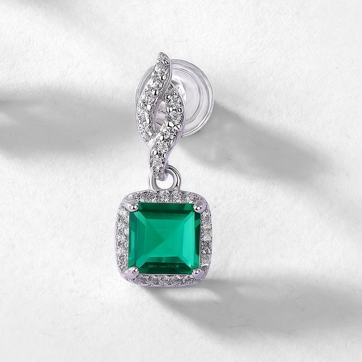 Premium Minimalist Drop: Versatile Lab-Grown Emerald Dangle Earrings | 925 Silver