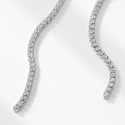 Minimalist Emerald-Cut Lab-Grown Emerald Tassel Earrings - 925 Sterling Silver - Dapaza Jewelry
