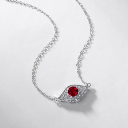 Premium Mystic Guardian: Evil Eye Lab-Grown Emerald Pendant Necklace | 925 Silver