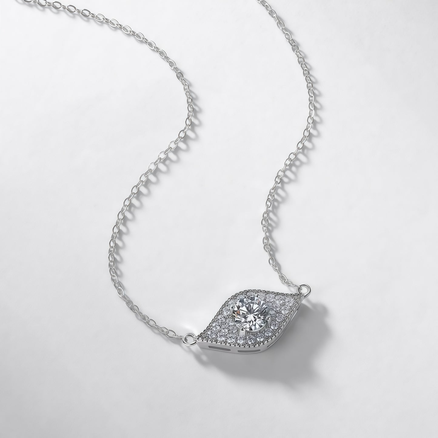 Premium Mystic Guardian: Evil Eye Lab-Grown Emerald Pendant Necklace | 925 Silver