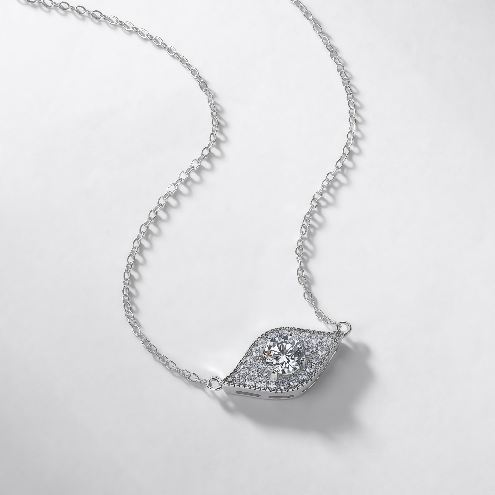 Premium Mystic Guardian: Evil Eye Lab-Grown Emerald Pendant Necklace | 925 Silver