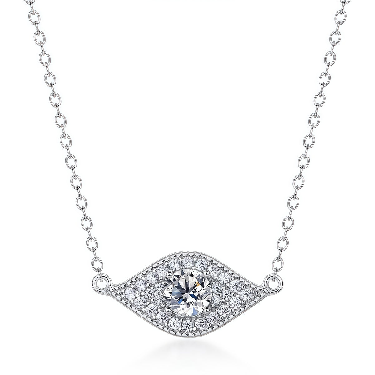 Premium Mystic Guardian: Evil Eye Lab-Grown Emerald Pendant Necklace | 925 Silver