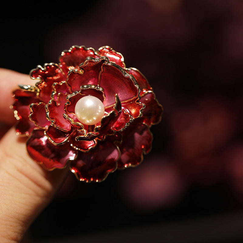Freshwater Pearl Peony Brooch