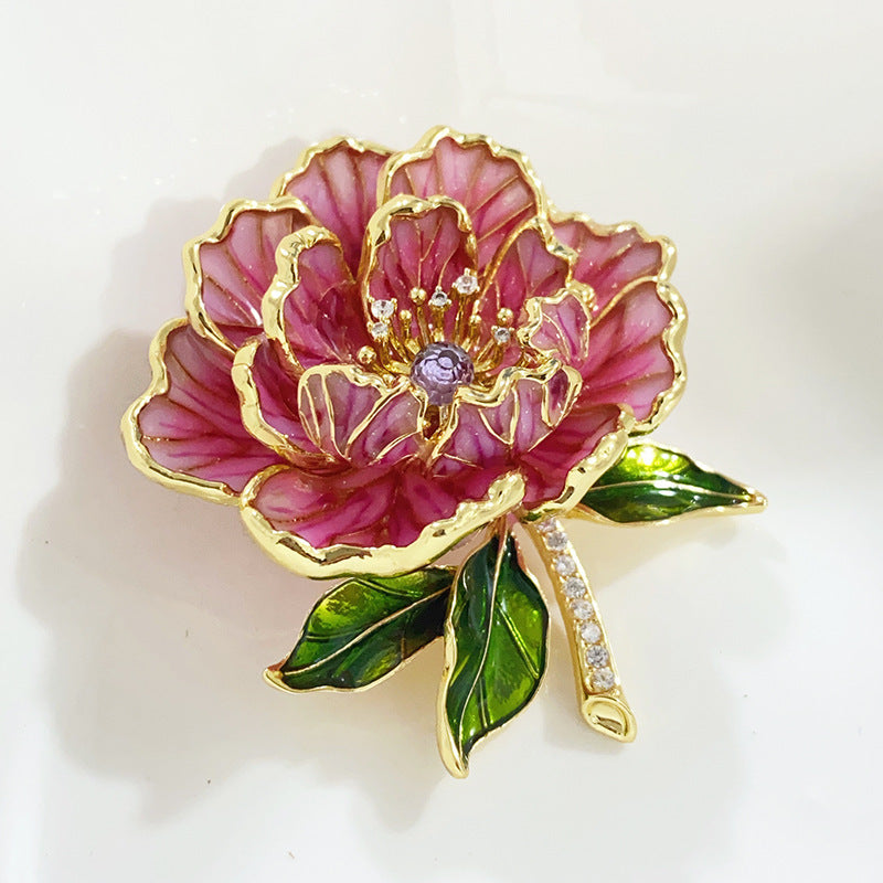 Peony Literary and Retro Court Style Clothing Brooch Accessories