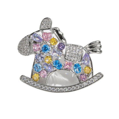 Dapaza Colored Trojan Horse Brooch