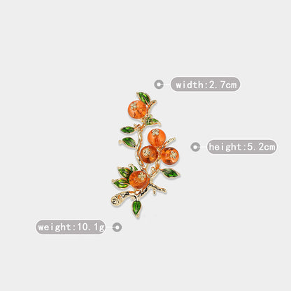 Artsy Pastoral Persimmon Brooch