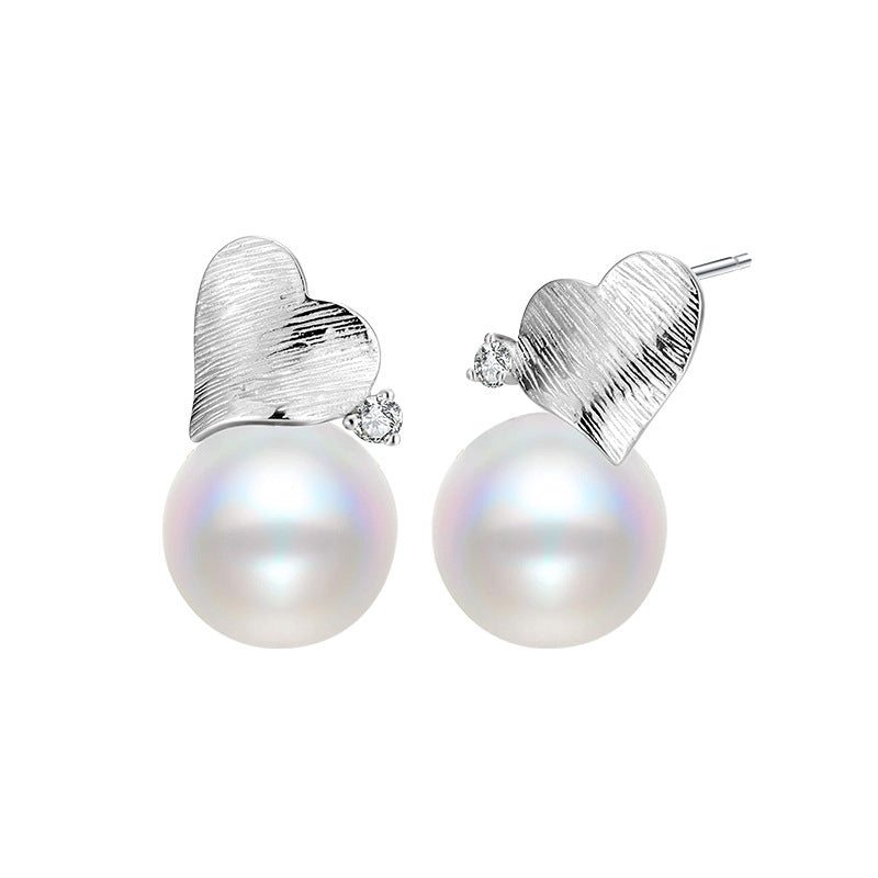 925 Sterling Silver Australian White High-gloss Shell Beads Earrings Stylishtrendyniche Style Design Heart Earrings