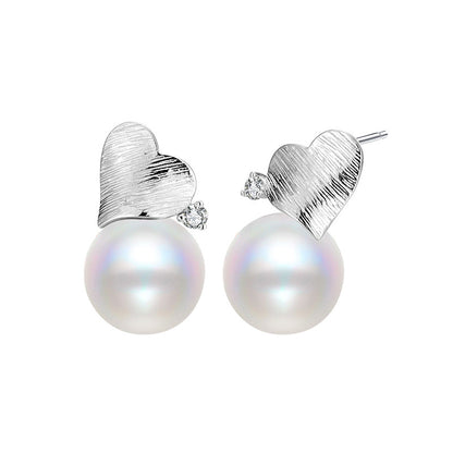 925 Sterling Silver Australian White High-gloss Shell Beads Earrings Stylishtrendyniche Style Design Heart Earrings