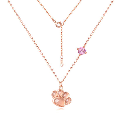 Dapaza Cat Claw Powder Crystal Necklace Female Pendant
