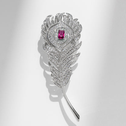 Feather Brooch, Diamond-encrusted Hepburn Fashion Personalized Clothing Accessories