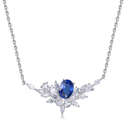 Ethereal Plume: Shimmering Lab-Grown Emerald Feather Necklace | 925 Silver