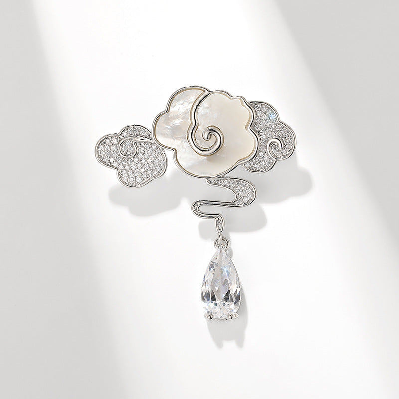 Natural Shell Cloud Brooch