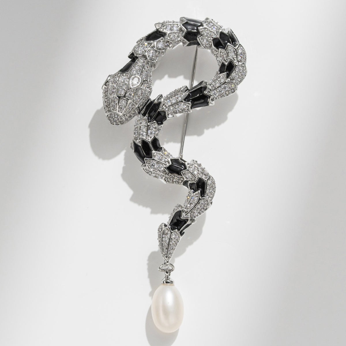 Freshwater Pearl Snake Brooch