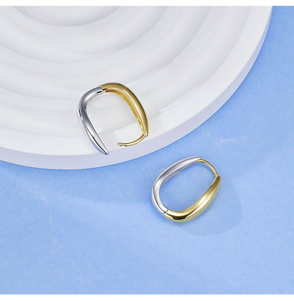 S925 Sterling Silver Earrings - Women's Unique, Exquisite, High-end, 3d, Niche, Minimalist Hoop & Oval Earrings