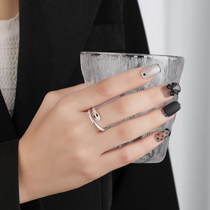 Dapaza's New S925 Sterling Silver Serpentine Zircon Ring