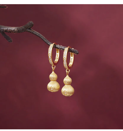 S925 Sterling Silver Gold Cut Out Gourd Necklace for Women Micro-embedded Zirconium Accessible Luxuryniche Style Design Classy Sense Clavicle Chain
