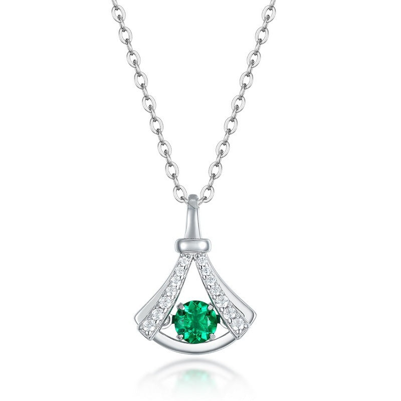 Dapaza Gown-Inspired Lab-Grown Emerald Collarbone Necklace | 925 Sterling Silver