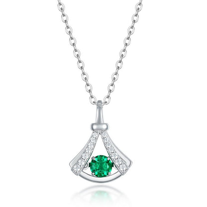 Dapaza Gown-Inspired Lab-Grown Emerald Collarbone Necklace | 925 Sterling Silver