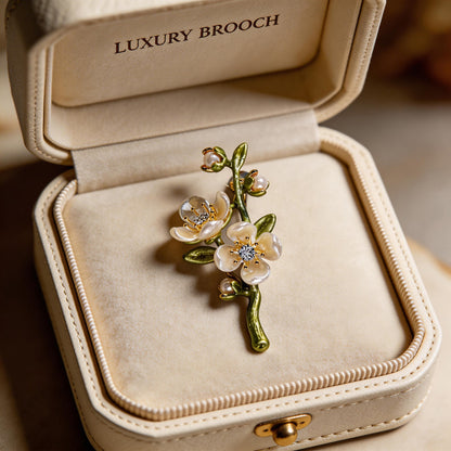 Vintage Pearl Shell Flower Brooch