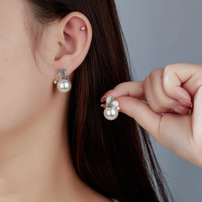 925 Sterling Silver Australian White High-gloss Shell Beads Earrings Stylishtrendyniche Style Design Heart Earrings