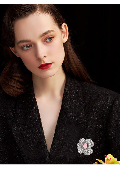 Dapaza Camellia Diamond Brooch