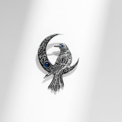 Moon Crow Brooch