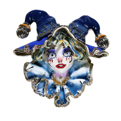 Hand-Painted Harley Quinn Enamel Brooch