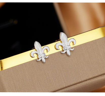 Dapaza S925 Sterling Silver Iris Matte Brushed Earrings