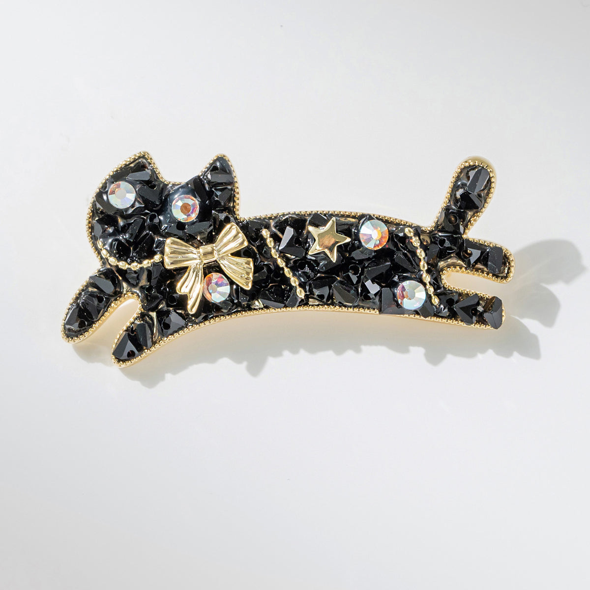 Enamel Red Cat Brooch with Butterfly | Cute Animal Lapel Pin Jewelry