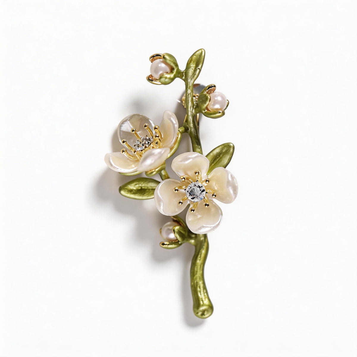 Vintage Pearl Shell Flower Brooch
