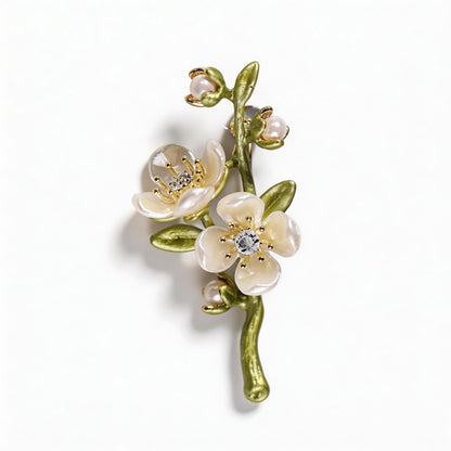 Vintage Pearl Shell Flower Brooch