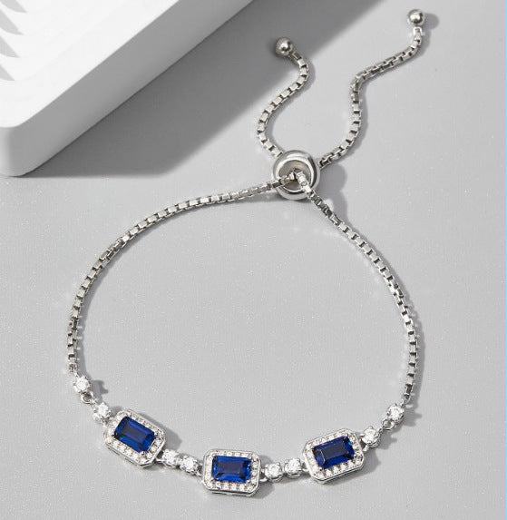Dapaza Artisan Lab-Grown Emerald Tennis Bracelet | S925 Silver Diamond Accent