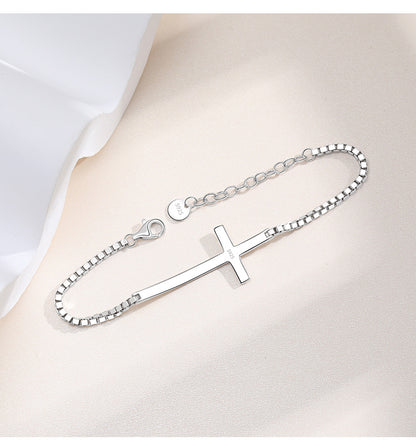 925 Sterling Silver Cross Bracelet